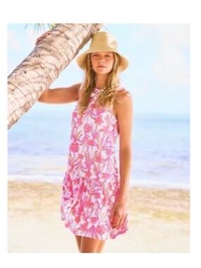 NWT XL Lilly Pulitzer Dixi Dress in Resorts White Lovely Long Stems